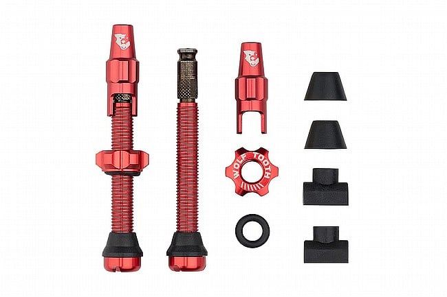 Wolf Tooth Components Clik Tubeless Valve Stems Red