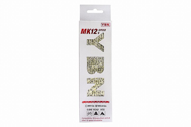YBN MK-H12E 12-Speed Flattop MTB Chain Silver