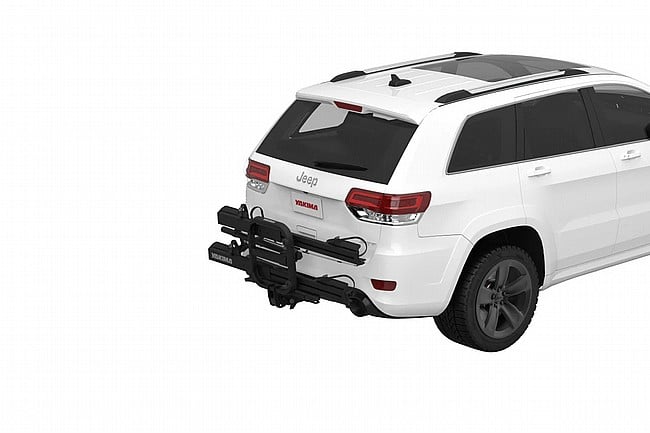 Yakima OnRamp LX Hitch Rack Folds Flat Against Car