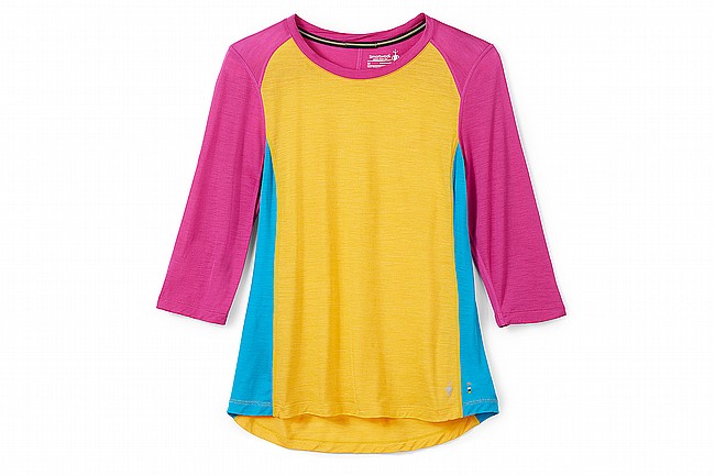 Smartwool Womens Merino Sport 120 Mountain Bike 3/4 Sleeve  Mango Sorbet Heather