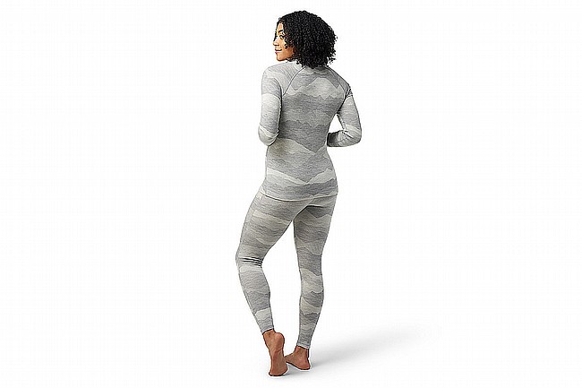 Smartwool Womens Merino 250 Base Layer Pattern Crew Light Grey Mountain Scape
