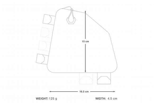 Apidura Backcountry Top Tube Pack 1L Rear
