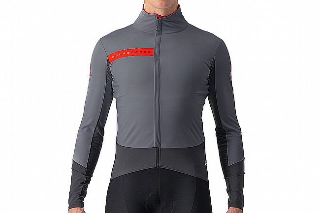 Castelli Mens Beta RoS Jacket Silver Gray/Dark Gray-Red