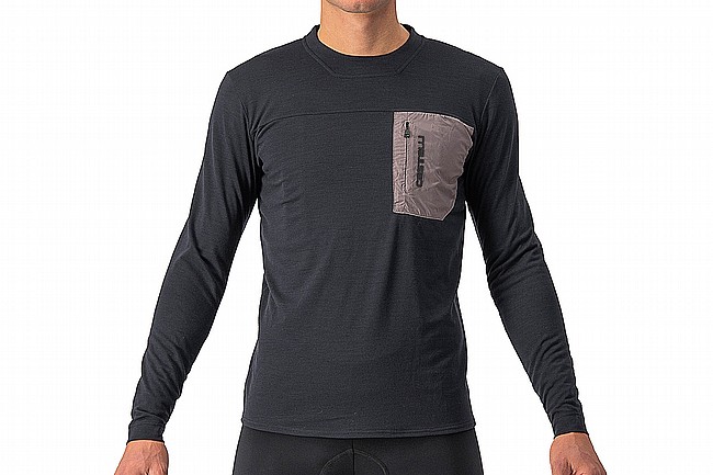 Castelli Mens Unlimited Merino Long Sleeve Light Black/Nickel Gray