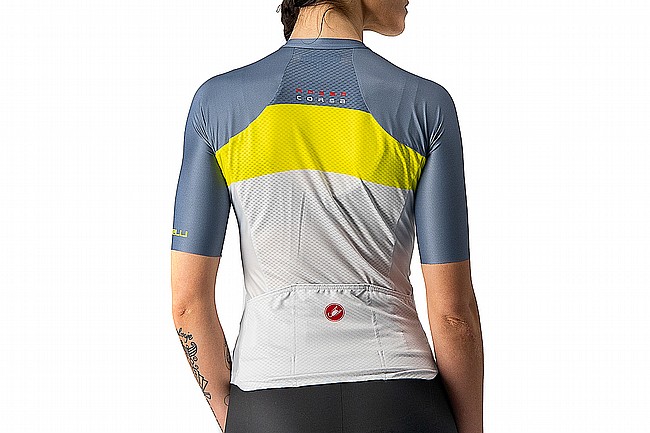 Castelli Womens Aero Pro Jersey (2022) Silver Gray/Sulphur-Light Steel Blue