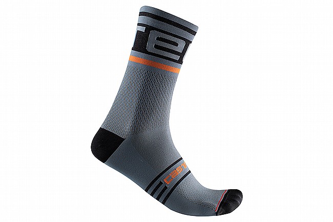 Castelli Mens Prologo 15 Sock Light Steel Blue/Pop Orange-Black
