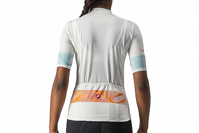 Castelli Womens Fenice Jersey Ivory/Pop Orange-Skylight