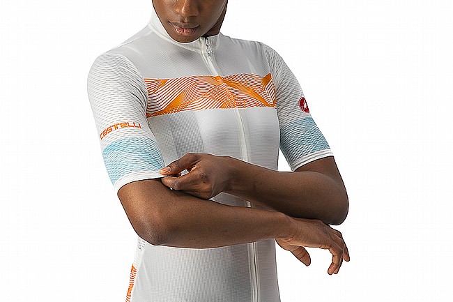 Castelli Womens Fenice Jersey Ivory/Pop Orange-Skylight