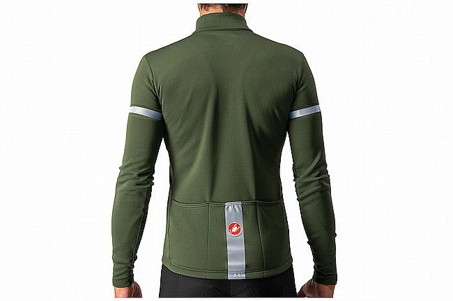 Castelli Mens Fondo 2 Jersey FZ Military Green/Silver Reflex