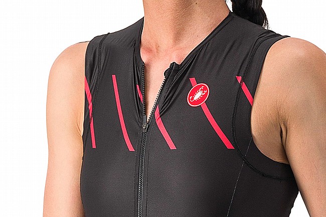 Castelli Womens Free Sanremo Tri Suit Sleeveless Black/Hibiscus