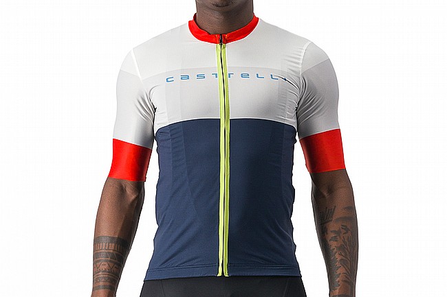 Castelli Mens Sezione Jersey Belgian Blue/Ivory-Mastice-Fiery Red