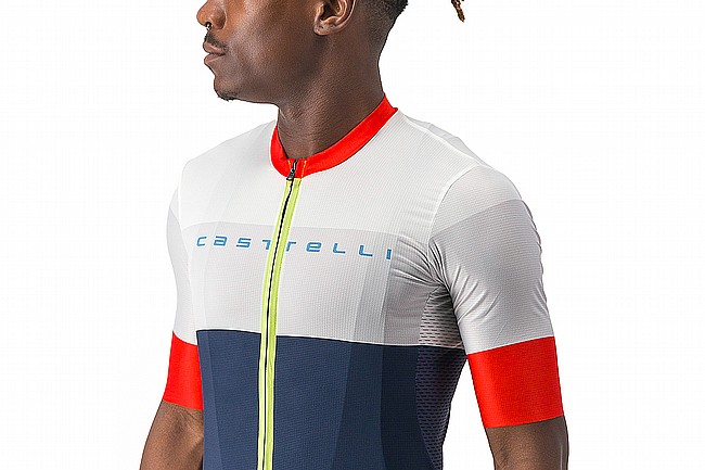 Castelli Mens Sezione Jersey Belgian Blue/Ivory-Mastice-Fiery Red
