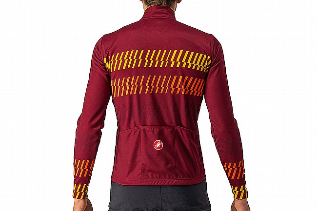 Castelli Mens Unlimited Thermal Jersey  Bordeaux/Goldenrod-Orange