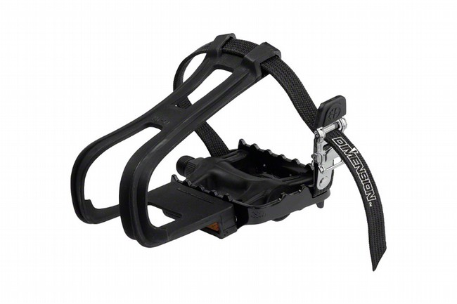 Dimension Sport Combo Pedals/Toe Clip Combo Black