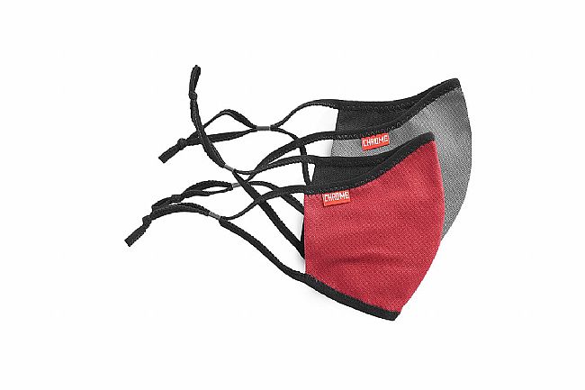 Chrome Citizen Face Masks ( Set of 2 ) Grey / Red- XS/SM
