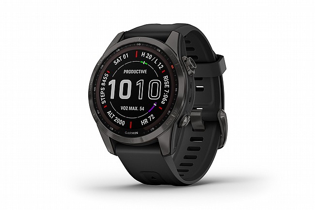 Garmin Fenix 7S Sapphire Solar GPS Watch Carbon Gray DLC/Black Band