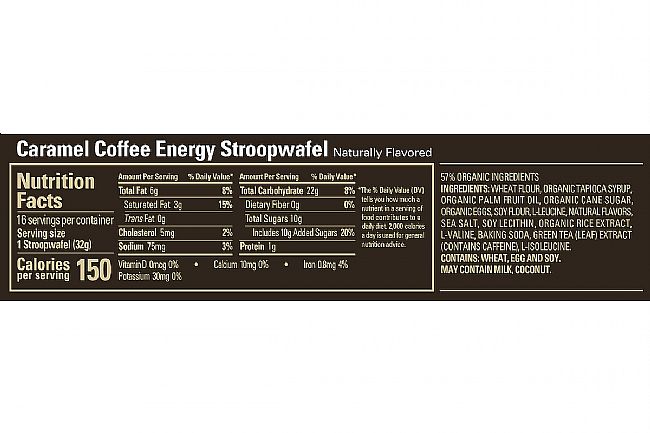 GU Energy Stroopwafel (Box of 16) Caramel Coffee Nutrition Facts