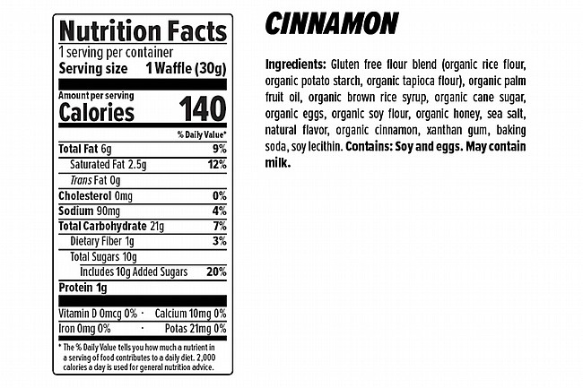 Honey Stinger Gluten Free Organic Waffles (12 Count) Cinnamon