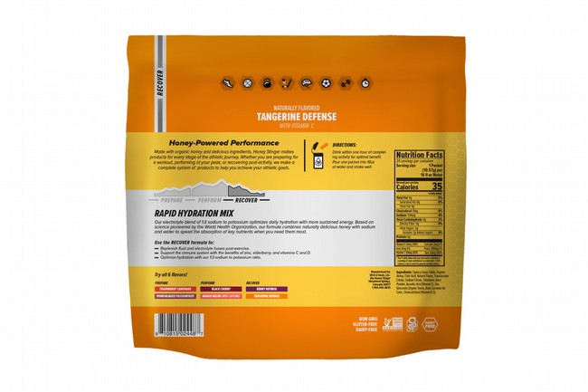 Honey Stinger Rapid Hydration (24 Servings)  Recover - Tangerine Defense 