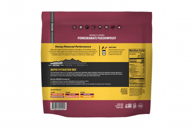 Honey Stinger Rapid Hydration (24 Servings)  Prepare - Pomegranate Passionfruit  