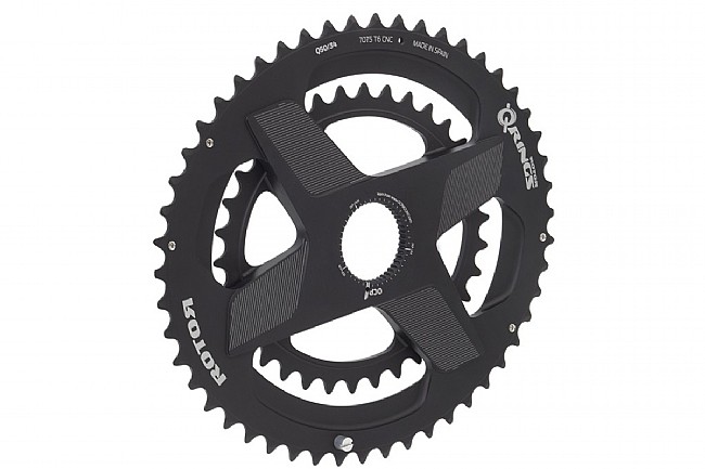 Rotor Direct Mount 2x Chainring Set Rotor Aldhu Q Spidering Oval Direct Mount Chainring Set