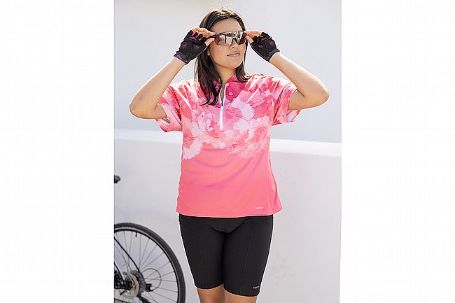 Terry Womens Actif Jersey - Plus Size Flower Fade/ Coral