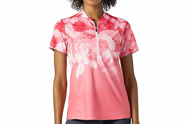 Terry Womens Actif Jersey - Plus Size Flower Fade/ Coral