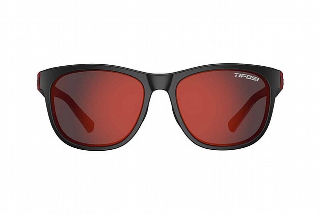 Tifosi Swank Sunglasses Crimson/Onyx, Smoke Red