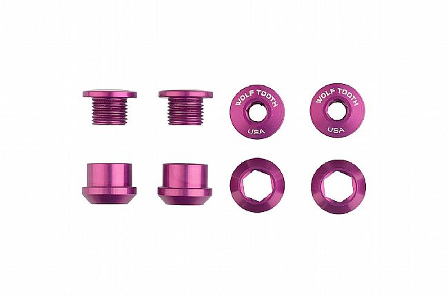 Wolf Tooth Components Set of 4 Alloy Chainring Bolts for 1x Drivetrains Purple