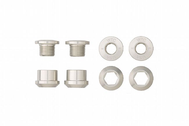Wolf Tooth Components Set of 4 Alloy Chainring Bolts for 1x Drivetrains Silver 