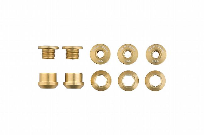 Wolf Tooth Components Set of 5 Alloy Chainring Bolts for 1x Drivetrains Gold