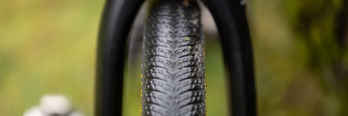 a closeup of the contiental terra competition tread pattern